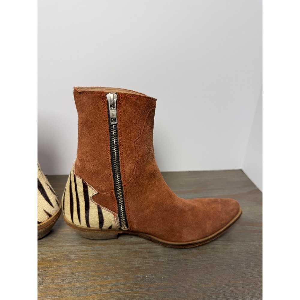 Free People Last Outlaw Calf Hair Ankle Boots Zebra Western 37 / US 6.5 Boho - Picture 5 of 11